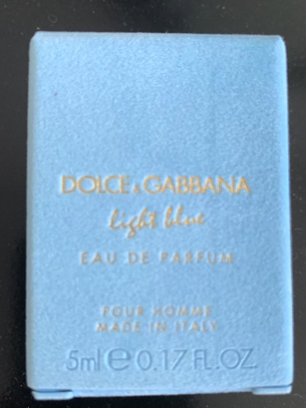 BNIB DOLCE GABBANA LIGHT BLUE MEN'S PERFUME DELUXE SAMPLE SIZE 5 ML